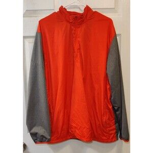 Nike Golf Shirt Mens XL Orange and Grey 1/4 Zip Pullover Sportswear-Golfing